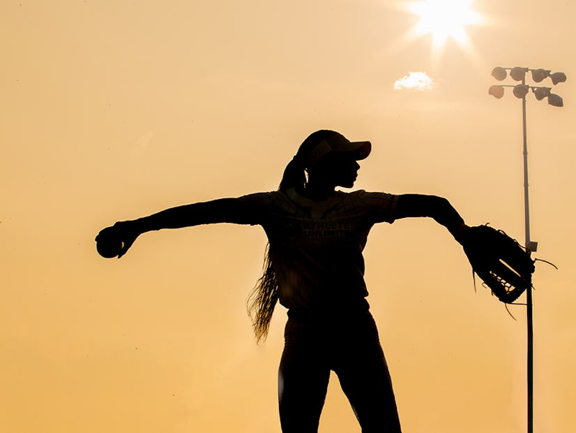 Aliyah Andrews silhouette at sunset.