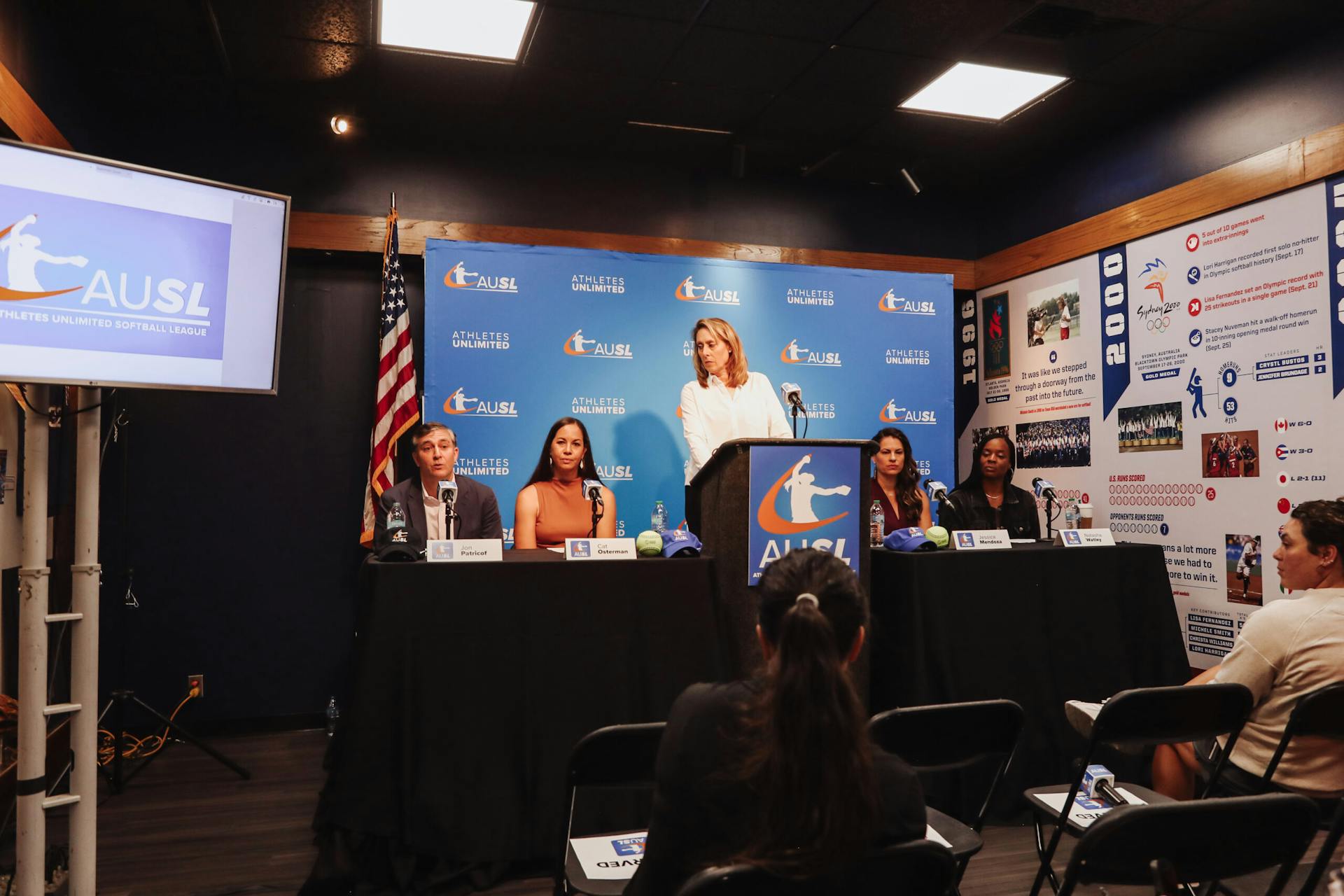 Jon Patricof, Cat Osterman, Cheri Kempf, Jessica Mendoza, and Natasha Watley