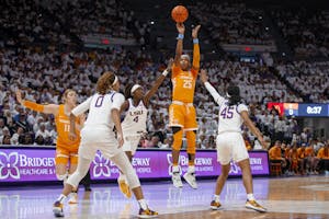 Guard Jordan Horston #25 of the Tennessee Lady Volunteers during the game between the LSU Tigers and the Tennessee Lady Volunteers at Pete Maravich Assembly Center in Baton Rouge, LA.