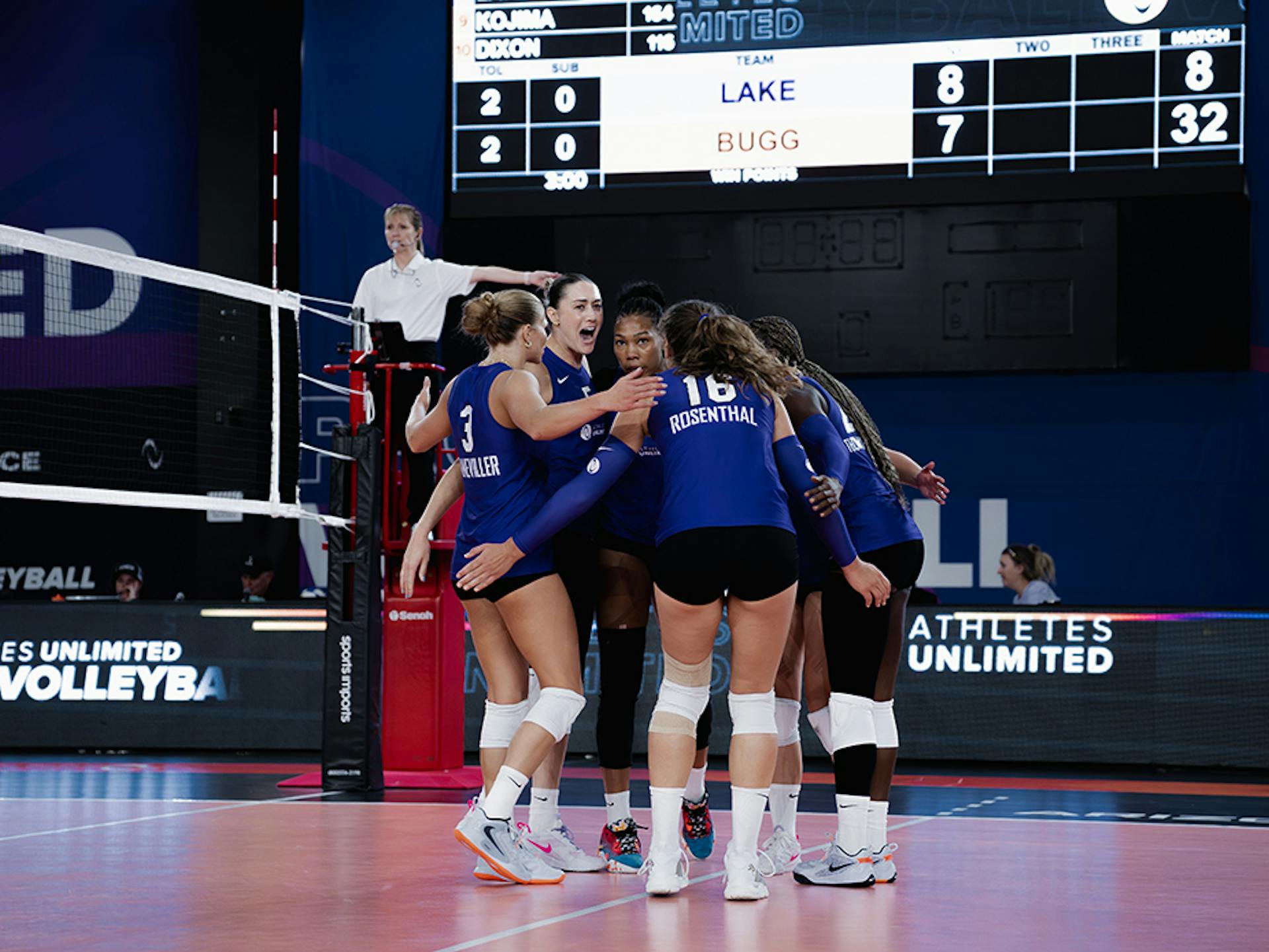 Team Lake celebrates a point.