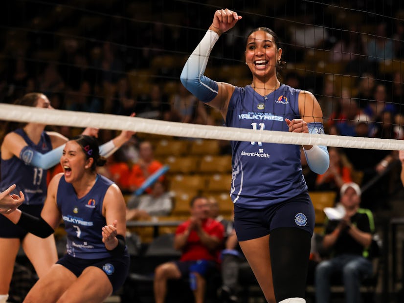 Kaz Brown Image Taken at the Orlando Valkyries match vs the Indy Ignite on Saturday, February 8, 2025 - Addition Financial Arena, Orlando, FL (Photo by Heidi Kearney for Orlando Valkyries/Pro Volleyball Federation)